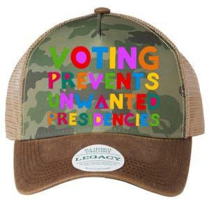 Voting Prevents Unwanted Presidencies Legacy Tie Dye Trucker Hat