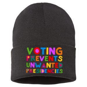 Voting Prevents Unwanted Presidencies Sustainable Knit Beanie