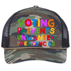 Voting Prevents Unwanted Presidencies Retro Rope Trucker Hat Cap