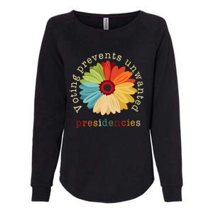 Voting Prevents Unwanted Presidencies Womens California Wash Sweatshirt