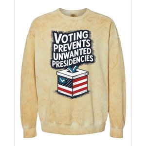 Voting Prevents Unwanted Presidencies Colorblast Crewneck Sweatshirt