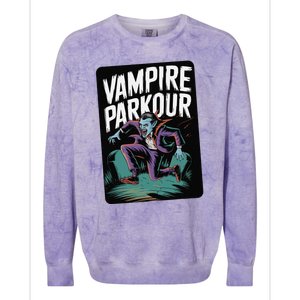 Vampire Parkour Urban Style Flow Athlete Halloween Colorblast Crewneck Sweatshirt