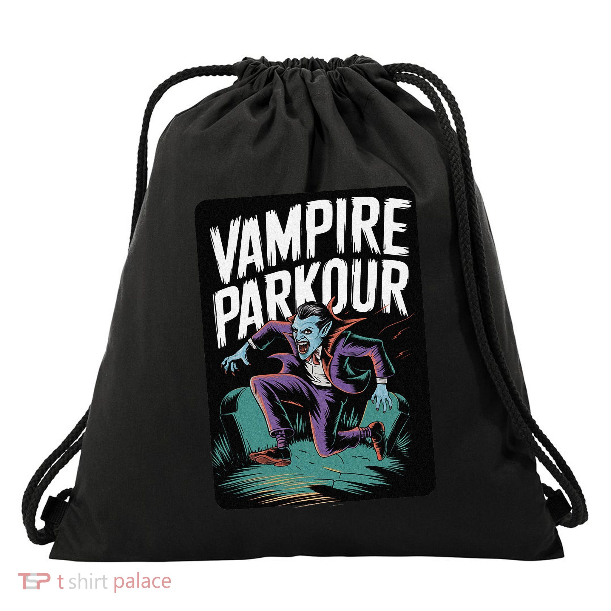 Vampire Parkour Urban Style Flow Athlete Halloween Drawstring Bag