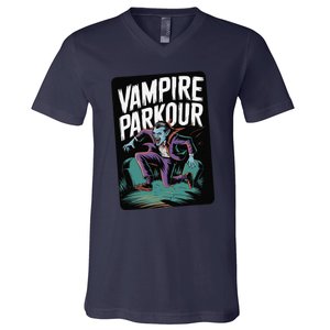 Vampire Parkour Urban Style Flow Athlete Halloween V-Neck T-Shirt