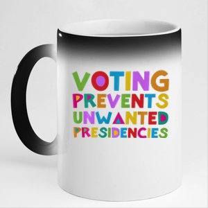 Voting Prevents Unwanted Presidencies 11oz Black Color Changing Mug