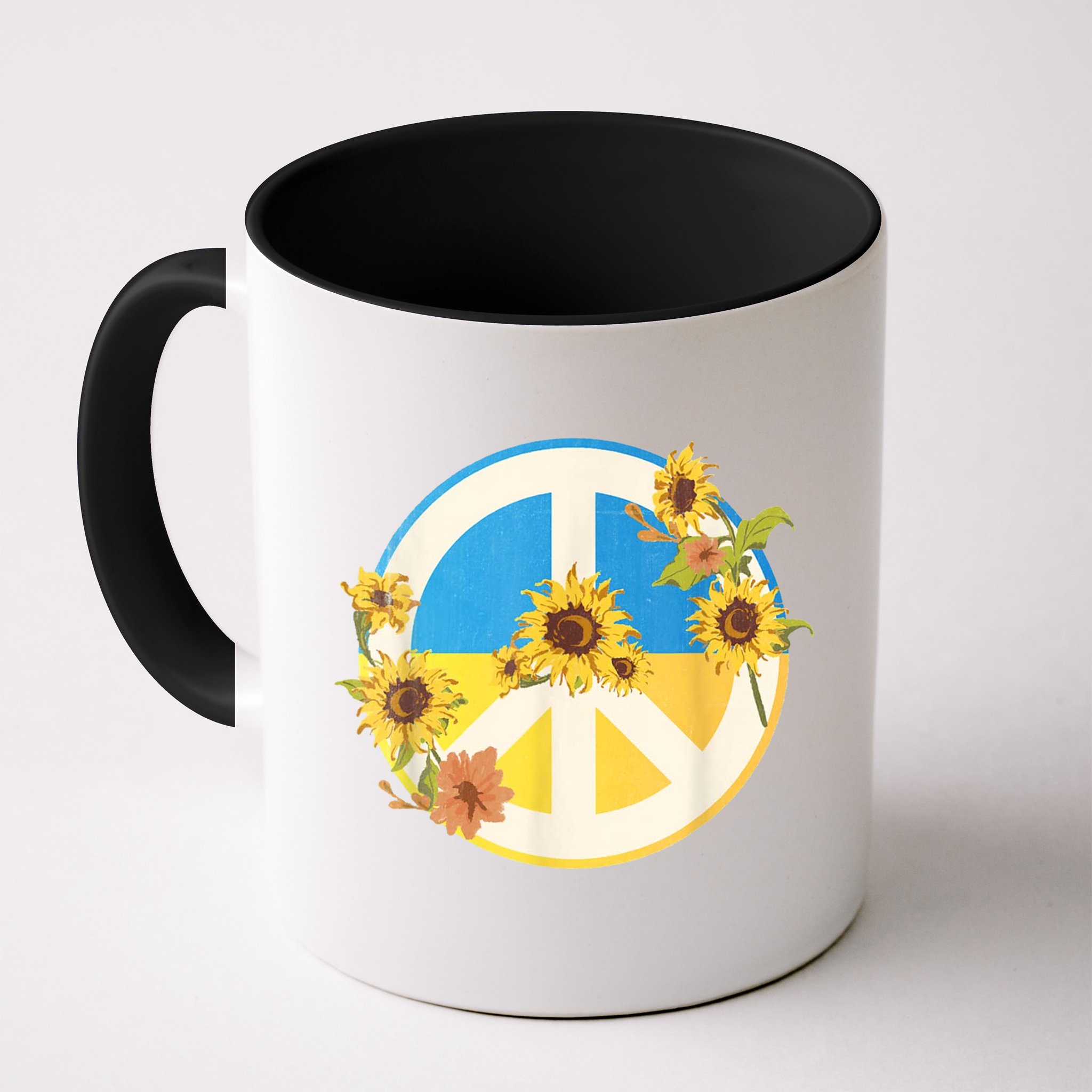 Vintage Peace Ukraine Sunflower Mug