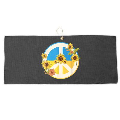 Vintage Peace Ukraine Sunflower Large Microfiber Waffle Golf Towel