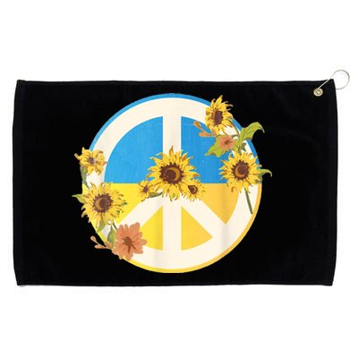 Vintage Peace Ukraine Sunflower Grommeted Golf Towel