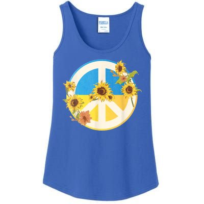 Vintage Peace Ukraine Sunflower Ladies Essential Tank