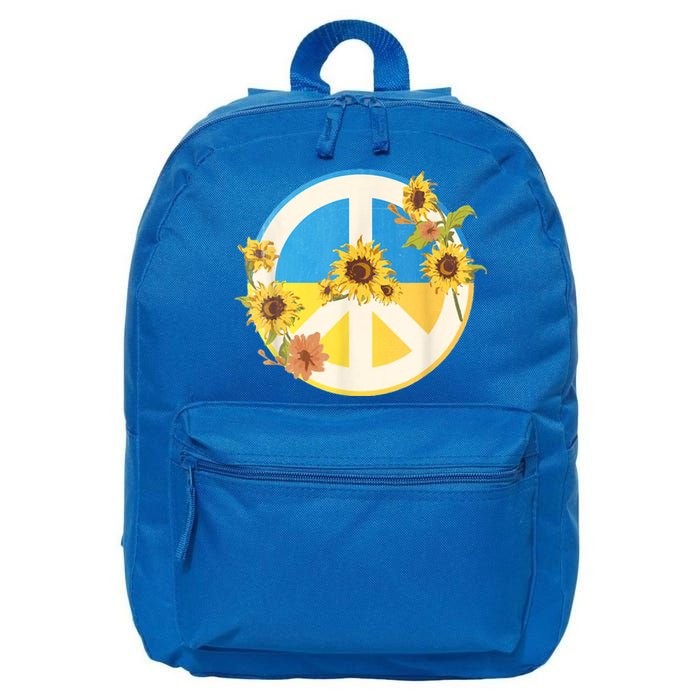 Vintage Peace Ukraine Sunflower 16 in Basic Backpack