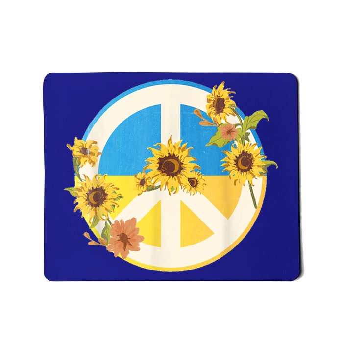 Vintage Peace Ukraine Sunflower Mousepad