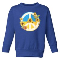 Vintage Peace Ukraine Sunflower Toddler Sweatshirt