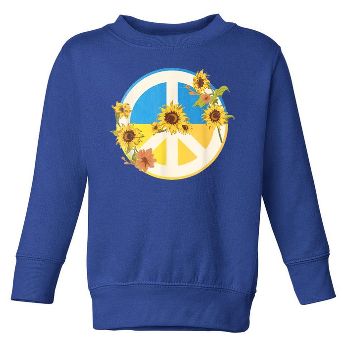 Vintage Peace Ukraine Sunflower Toddler Sweatshirt