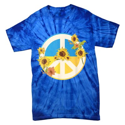 Vintage Peace Ukraine Sunflower Tie-Dye T-Shirt