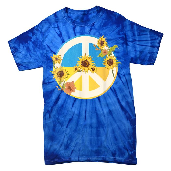 Vintage Peace Ukraine Sunflower Tie-Dye T-Shirt