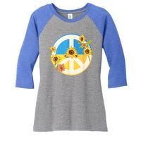 Vintage Peace Ukraine Sunflower Women's Tri-Blend 3/4-Sleeve Raglan Shirt