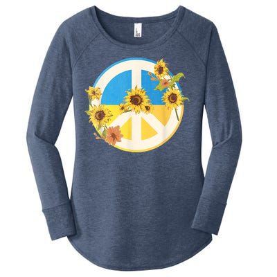 Vintage Peace Ukraine Sunflower Women's Perfect Tri Tunic Long Sleeve Shirt