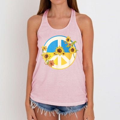 Vintage Peace Ukraine Sunflower Women's Knotted Racerback Tank