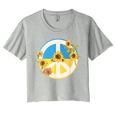 Vintage Peace Ukraine Sunflower Women's Crop Top Tee