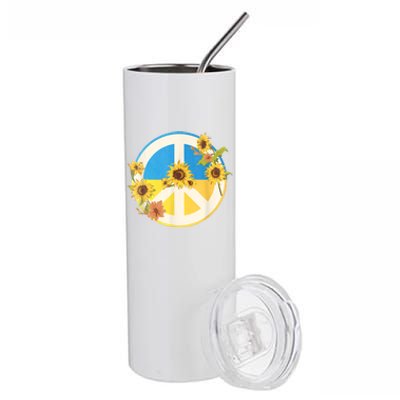 Vintage Peace Ukraine Sunflower Stainless Steel Tumbler