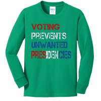 Voting Prevents Unwanted Presidencies Kids Long Sleeve Shirt