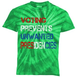 Voting Prevents Unwanted Presidencies Kids Tie-Dye T-Shirt