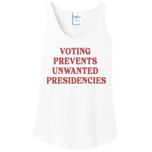 Voting Prevents Unwanted Presidencies Ladies Essential Tank