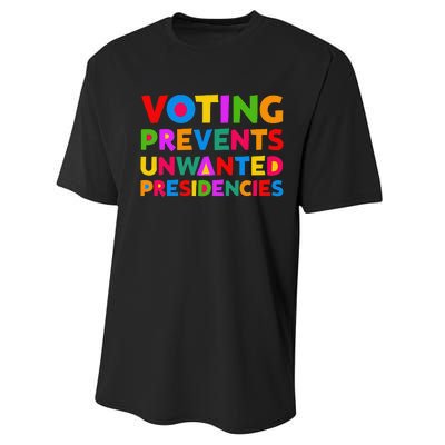 Voting Prevents Unwanted Presidencies Gifts Performance Sprint T-Shirt