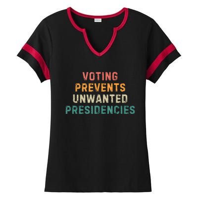 Voting Prevents Unwanted Presidencies Ladies Halftime Notch Neck Tee