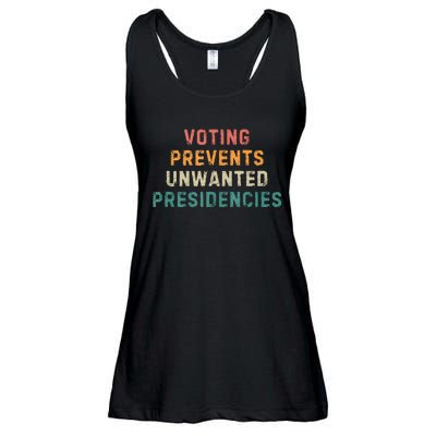 Voting Prevents Unwanted Presidencies Ladies Essential Flowy Tank