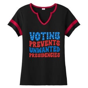 Voting Prevents Unwanted Presidencies Ladies Halftime Notch Neck Tee