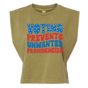 Voting Prevents Unwanted Presidencies Garment-Dyed Women's Muscle Tee