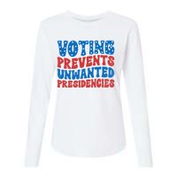 Voting Prevents Unwanted Presidencies Womens Cotton Relaxed Long Sleeve T-Shirt