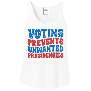 Voting Prevents Unwanted Presidencies Ladies Essential Tank