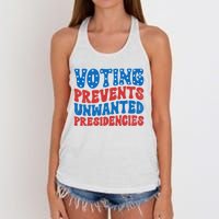 Voting Prevents Unwanted Presidencies Women's Knotted Racerback Tank