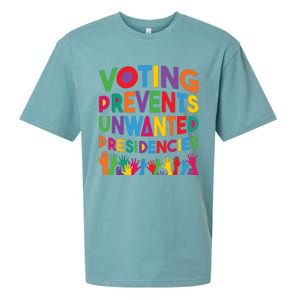 Voting Prevents Unwanted Presidencies Funny Saying Quote Sueded Cloud Jersey T-Shirt