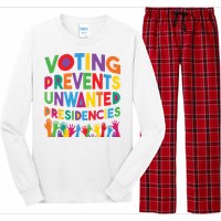 Voting Prevents Unwanted Presidencies Funny Saying Quote Long Sleeve Pajama Set