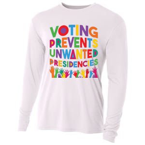 Voting Prevents Unwanted Presidencies Funny Saying Quote Cooling Performance Long Sleeve Crew