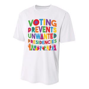 Voting Prevents Unwanted Presidencies Funny Saying Quote Performance Sprint T-Shirt