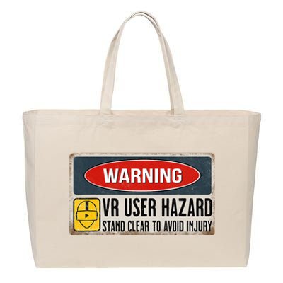 Vr Player Virtual Reality User Hazard Gamer Cotton Canvas Jumbo Tote