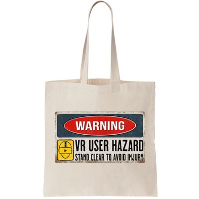 Vr Player Virtual Reality User Hazard Gamer Tote Bag