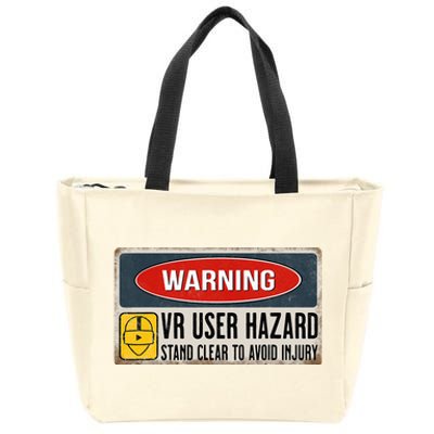 Vr Player Virtual Reality User Hazard Gamer Zip Tote Bag