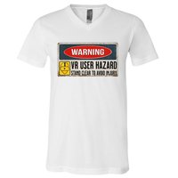 Vr Player Virtual Reality User Hazard Gamer V-Neck T-Shirt