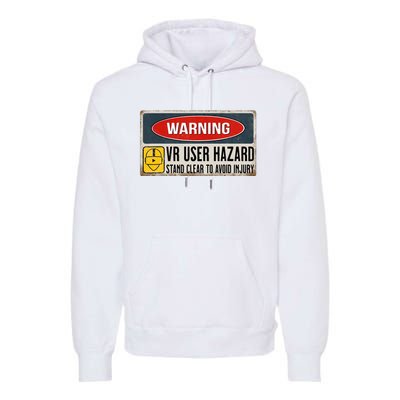 Vr Player Virtual Reality User Hazard Gamer Premium Hoodie