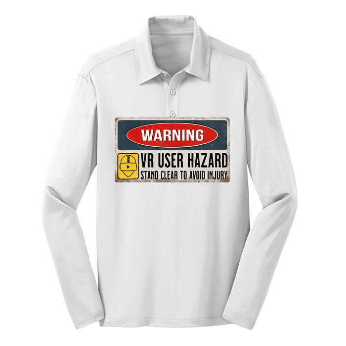 Vr Player Virtual Reality User Hazard Gamer Silk Touch Performance Long Sleeve Polo