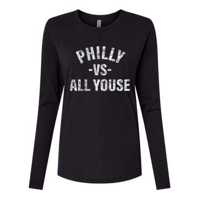 Vintage Philly vs All Youse Funny Philadelphia slang retro Womens Cotton Relaxed Long Sleeve T-Shirt