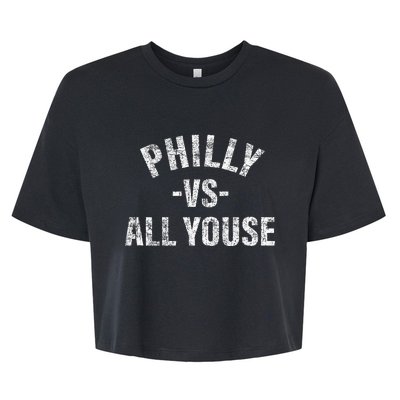 Vintage Philly vs All Youse Funny Philadelphia slang retro Bella+Canvas Jersey Crop Tee