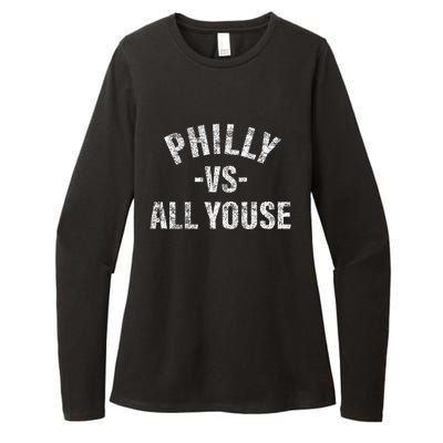 Vintage Philly vs All Youse Funny Philadelphia slang retro Womens CVC Long Sleeve Shirt