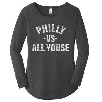 Vintage Philly vs All Youse Funny Philadelphia slang retro Women's Perfect Tri Tunic Long Sleeve Shirt