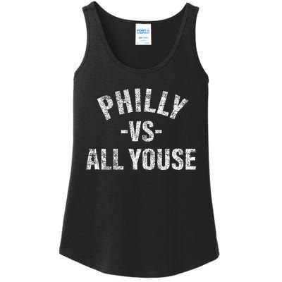 Vintage Philly vs All Youse Funny Philadelphia slang retro Ladies Essential Tank